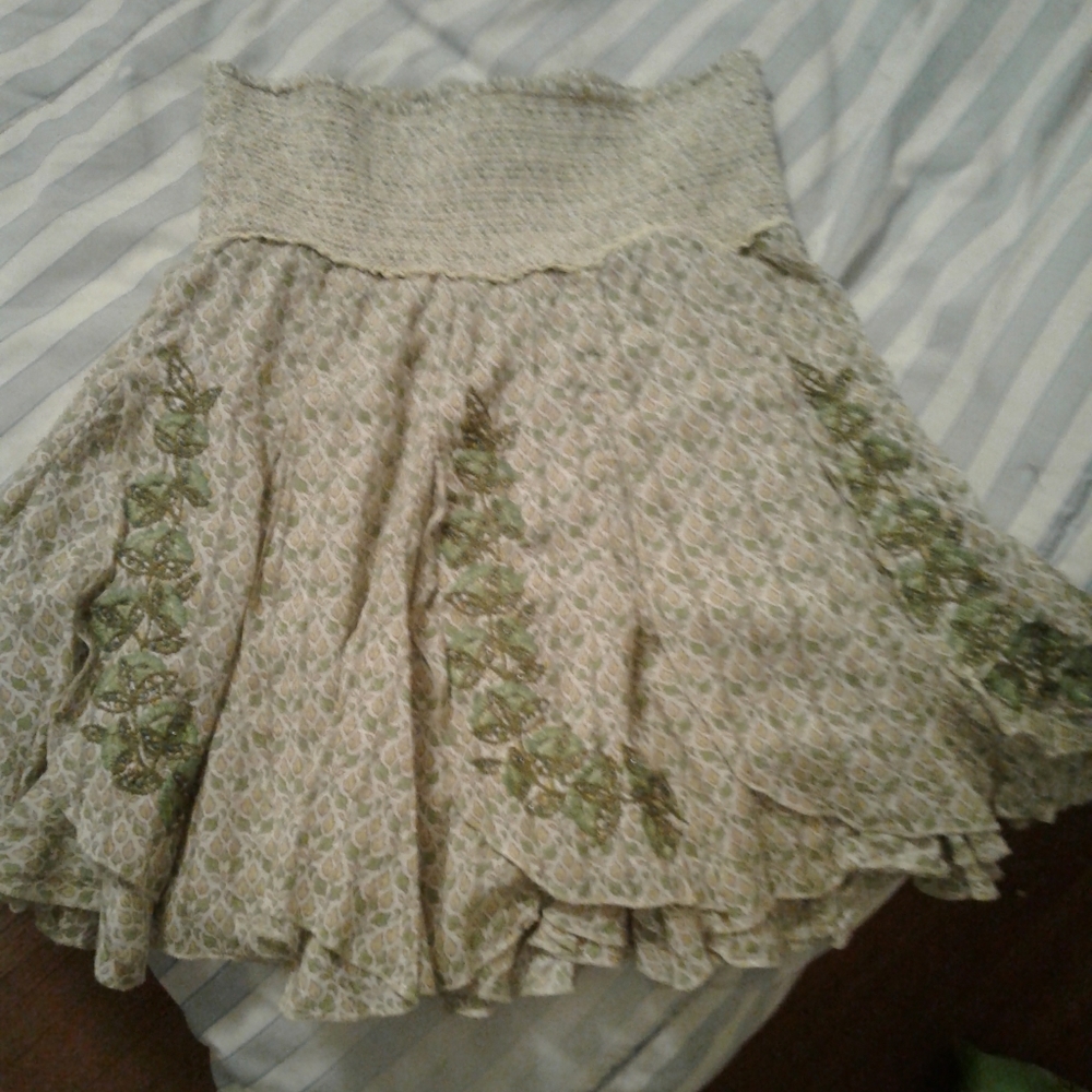 FREE PEOPLE Embroidered and Beaded Scallop Layered